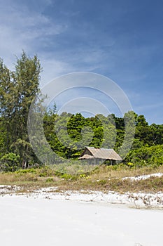 Shelter on beautiful beach in Asia