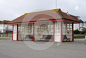 Shelter at Bexhill-0n-Sea. Sussex. UK