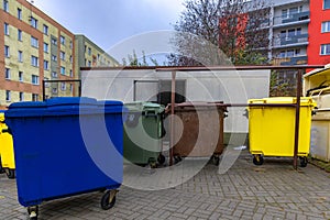 A shelter and garbage bins set on fire