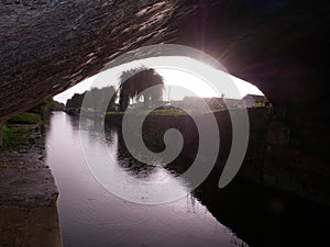 Shelter from Rain under a canal bridge.