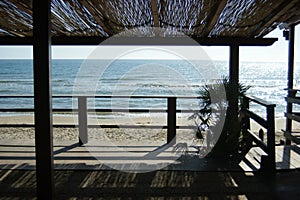 Shelter beside the sea beach