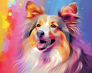 An Sheltie dog art digital art sheltie dog art sheltie background