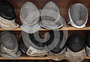 Shelved Fencing Masks