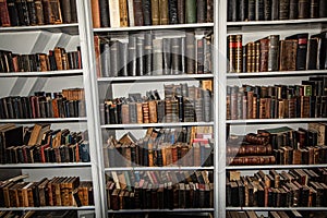 Shelves with books