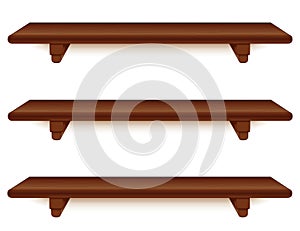 Shelves with Brackets, Mahogany Wood Grain