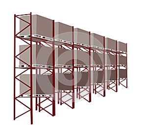 Shelves Manufacturing Storage in A Warehouse With