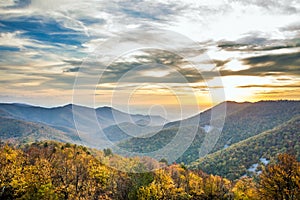 Shenandoah mountains sunset