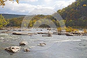 Shenandoah River along Appalachian trail in West Virginia, USA.