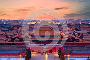 Shenwumen Gate of Divine Prowess at the Forbidden City in Beijing, China