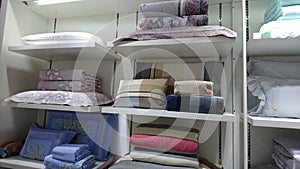 Shenzhen, China: Bedding Shops Display Quilts and Other Goods