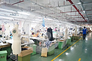 Shenzhen, China: garment factory workshop