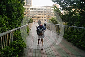 Shenzhen, China: students on the way home from school