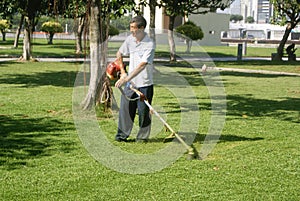 Shenzhen, China: to mow the lawn