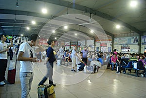 Shenzhen, China: train station waiting room