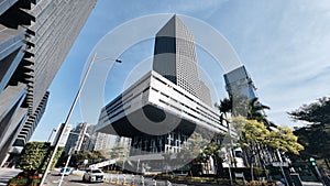 The Shenzhen Stock Exchange building on Christmas Day in Futian Central Business District in Shenzhen.