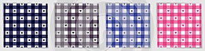 Shepherd check seamless pattern set. Preppy buffalo tartan check fabric print collection