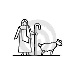 Shepherd, Christianity, sheep icon. Simple line, outline vector religion icons for ui and ux, website or mobile application