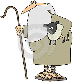 Shepherd Holding A Lamb