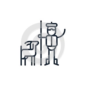 shepherd icon vector from agriculture concept. Thin line illustration of shepherd editable stroke. shepherd linear sign for use on