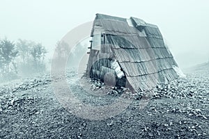Shepherds hut in the mountains.