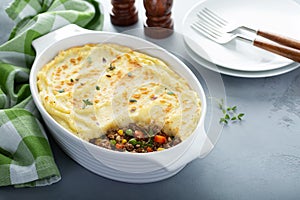 Shepherds pie with ground meat and potatoes