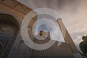 Sher Dor madrasah on Registan Square in Samarkand - Uzbekistan