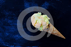 Sherbert ice cream cone photo