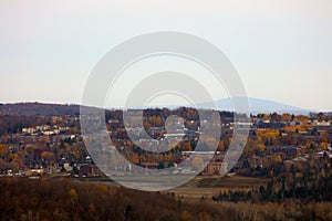 Sherbrooke Fleurimont canadian small town in the forest autumn landscape