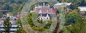 Sherbrooke panorama Eastern Townships in Quebec french country culture panoramic view in Estrie small city industry the forest