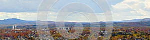 Sherbrooke Quebec panoramic landscape mountain and clouds skyline Eastern Townships autumn Estrie horizon
