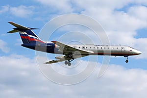 Aeroflot Tupolev Tu-134 landing at Sheremetyevo international airport.