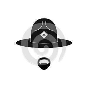 Sheriff avatar. Mustachioed policeman in circle hat.