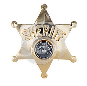 Sheriff badge isolated on white