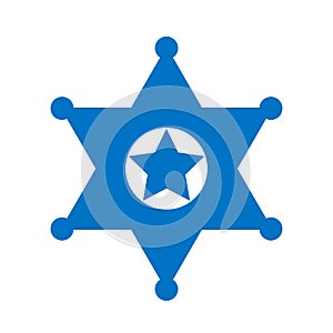 Sheriff badge star vector icon