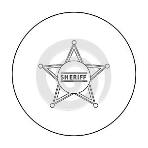 Sheriff icon outline. Singe western icon from the wild west outline.