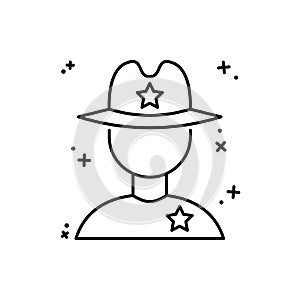 Sheriff police icon. Simple line, outline  of law and justice icons for ui and ux, website or mobile application