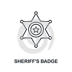 Sheriff'S Badge icon. Simple element from police collection. Creative Sheriff'S Badge icon for web design, templates