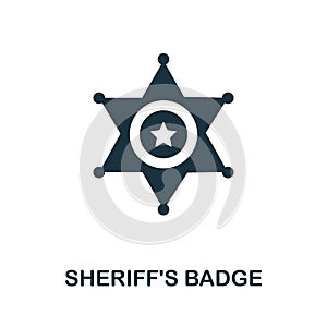 Sheriff\'S Badge icon. Simple element from police collection. Creative Sheriff\'S Badge icon for web design, templates, infographi