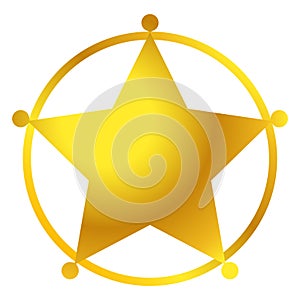 Sheriff`s badge, star icon, design element. Deputy, police bade