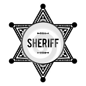 Sheriff`s badge vector, Hand drawn, Vector, Eps, Logo, Icon, crafteroks, silhouette Illustration for different uses photo