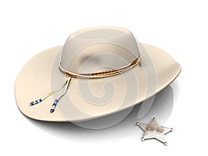 Sheriff's hat and sheriff's star.