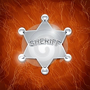 Sheriff's metallic badge as star