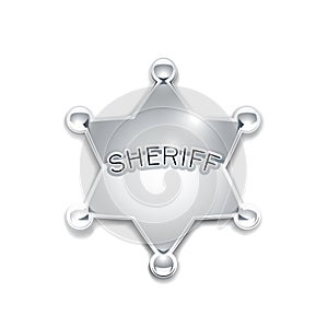 Sheriff's metallic badge as star