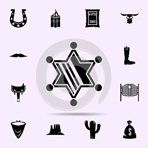 sheriff's star icon. wild west material icons universal set for web and mobile