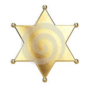 Sheriff star badge isolated on white background