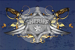 Sheriff star with sabers photo