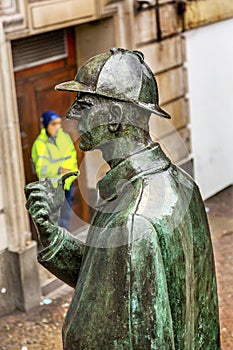 Sherlock Holmes Statue Baker Street Metro Station London England