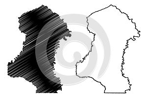 Sherman County, Oregon State U.S. county, United States of America, USA, U.S., US map vector illustration, scribble sketch photo