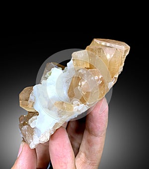 sherry brown topaz crystals mineral specimen from skardu Pakistan photo
