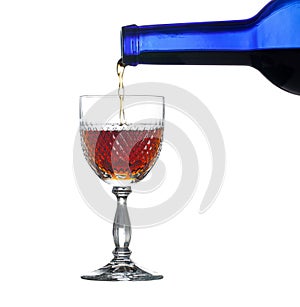 Sherry or port being poured into glass